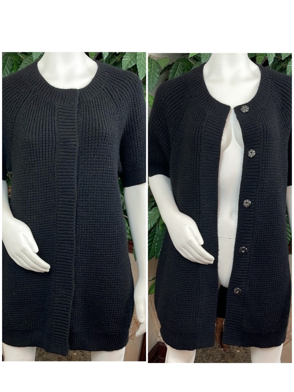 ANN TAYLOR BLACK ELBOW SLEEVE CARDIGAN